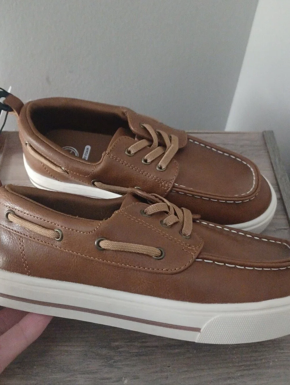 Wonder Nation Cognac Boat Shoes Boys Sz 2